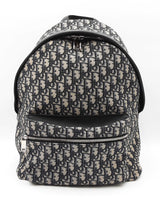 Christian Dior Rider Backpack In Dior Oblique Jacquard & Black Leather Fw00726irzdu