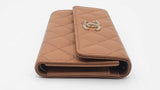 Chanel Timeless Flap Wallet In Diamond-quilted Tan Caviar Leather Fw0226erxdu