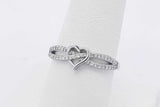 Diamond Criss Cross Heart Ring In 14k White Gold 2.9 Grams Size 7.5 Eb0326lcrsa