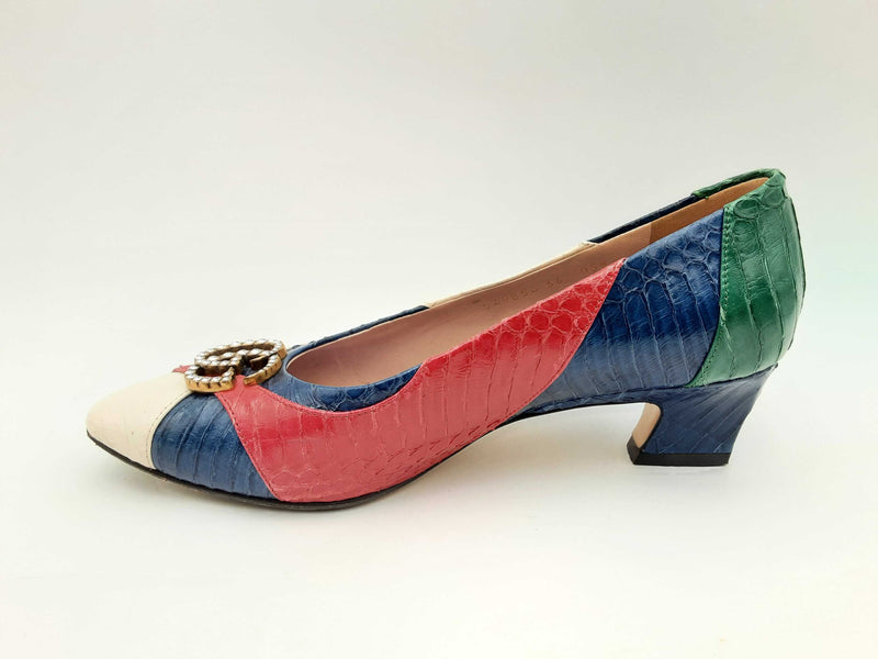 Gucci Crystal Gg Multicolor Snakeskin Pumps Size Eu 36 Fw1124lrxsa