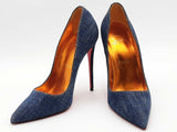 Christian Louboutin So Kate 120 Blue Denim Size 38 Aa0626lrzsa