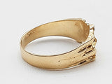 0.02 Carat Natural Diamond 14k Yellow Gold 1.7g Nugget Ring Size 4.5 Do0526lcrde