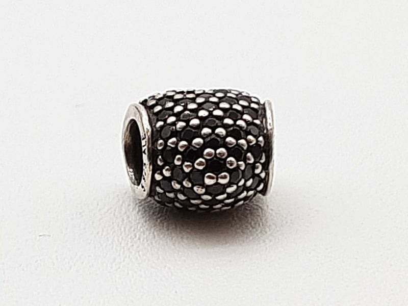 Pandora Pave Set Black Cz Heart 0.925 Sterling Silver Charm Do0424rde
