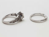 0.61 Cttw Natural Diamonds 14k White Gold 6.8g 2 Rings Size 6.5 Do0526erxde