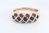 Ruby, Sapphire & Emerald Ring In 14k Yellow Gold 5 Grams Size 9.75 Eb0325lxzsa