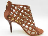 Michael Kors Yvonne Gold Brown Leather Caged Heels Size Us 8m Womens Do0525oxde