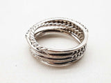 David Yurman 0.925 Sterling Silver 4.5g Diamond Rope Ring Size 5.75 Do1124oxzde