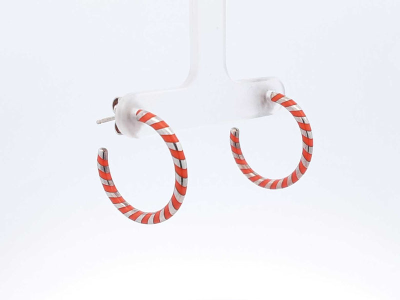 Tiffany & Co. Paloma Picasso Sterling & Enamel Swirl Hoop Earrings Fw0125lcrdu