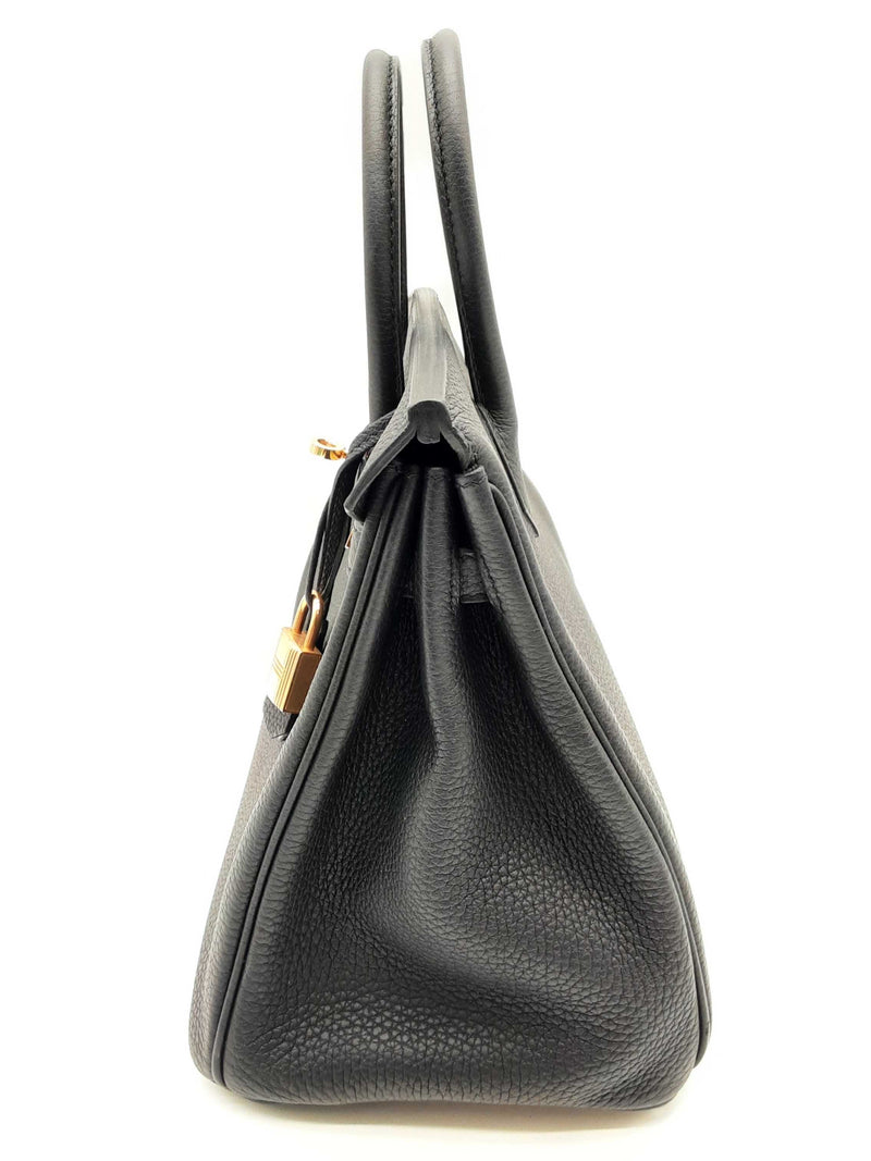 Hermes Birkin 25cm Noir Black Togo Gold Hardware Handbag Do0125olxzxde