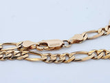 18k Yellow Gold Figaro Chain Necklace 23 Grams 24 Inch Eb0326owxzde