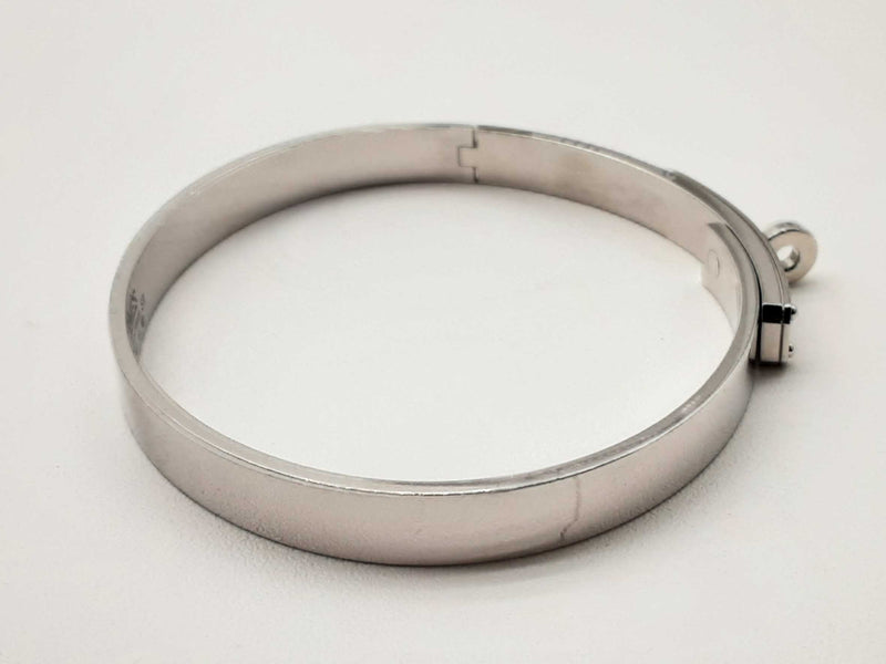 Hermes 18k White Gold Diamond Bangle Bracelet 6 In Lhszxzde