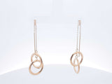 14k Yellow Gold Interlinked Circles Threader Earrings 1.4 Grams Fw0626sxdu