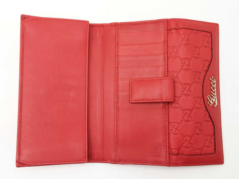 Gucci Gg Guccissima Red Leather Continental Long Wallet Fw0625orzdu
