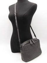 Bottega Veneta Crossbody Bag In Grey Intrecciato Nappa Leather Fw0926wxzdu
