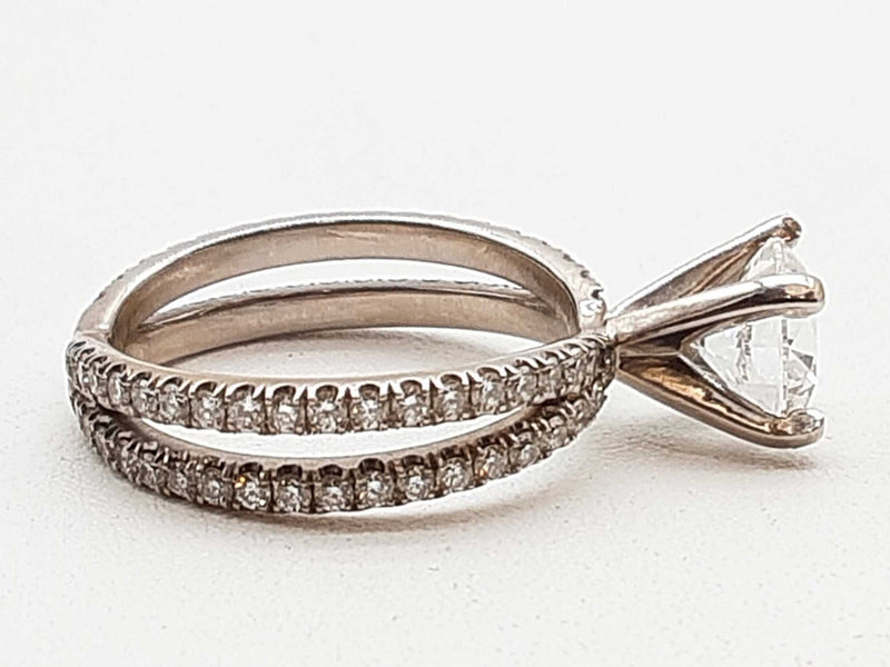 3.00 Cttw Diamond 14k White Gold 3.46g Solitaire Ring Size 6 Dolrxzxmia