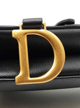 Christian Dior Small Saddle Bag In Black Grained Leather Fw1026erzdu