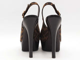 Fendi Fendi Fendista Zucca Heel Brown Size 37.5 Aa0826rzsa