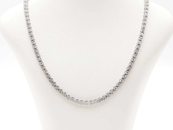 3.09 Cttw Lab-grown Diamond Sterling Tennis Necklace 6.2 Gram 17 In Fw0725irxdu