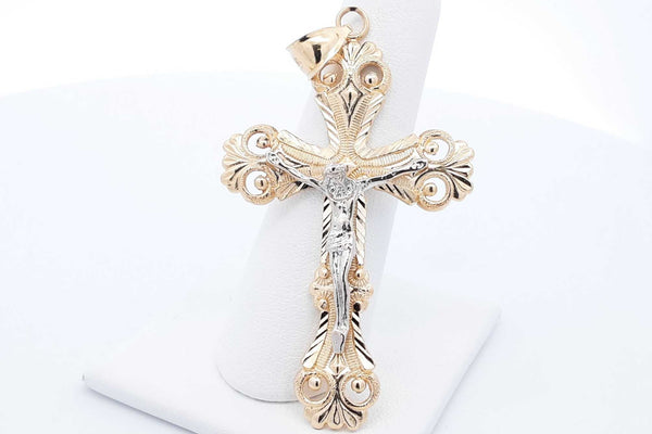 14k Yellow Gold Crucifix Pendant 7.3 Grams Eb0924orxsa