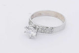 1.0ctw Center Round Diamond Ring 14k White Gold 2.5 Grams Size 6.5 Eb0325lcxzsa