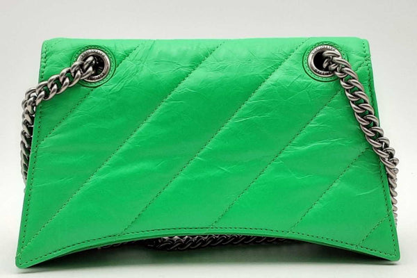 Balenciaga Crush Quilted Green Chain Shoulder Bag Eb1224loxzsa