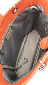 Chanel Vertical Grand Shopper Tote In Orange Quilted Caviar Leather Fw0126lrzxdu