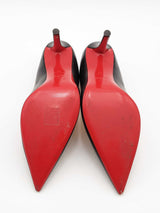 Christian Louboutin Apostrophy Black Leather Pumps Size 42 Eb0526lxzsa