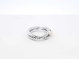 David Yurman Cable Loop Ring In Sterling Silver & 18k Yellow Gold 6.6 Grams Size 5.5 Fw0726lzxdu