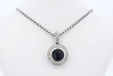 David Yurman Onyx Sterling Silver Pendant Necklace 10 Grams 17 Inch Eb0626lxzde