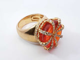2.15 Cttw Diamond & 10k Gold & Cabochon Crown Ring 21.1 Gram Sz 11 Fw1025llirdu
