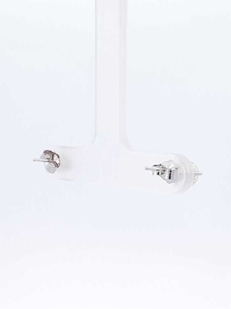 1.0 Ctw Diamond & 14k White Gold Solitaire Stud Earrings 0.7 Grams Fw0225crzdu