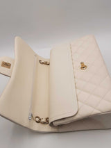 Chanel White Caviar Quilted Leather Double Flap Shoulder Bag Eb0126prxzsa
