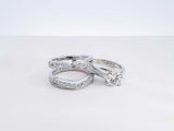 1.55 Cttw Diamond & 14k White Gold Wedding Set 10.3 Grams Size 4 Fw0426wxzdu