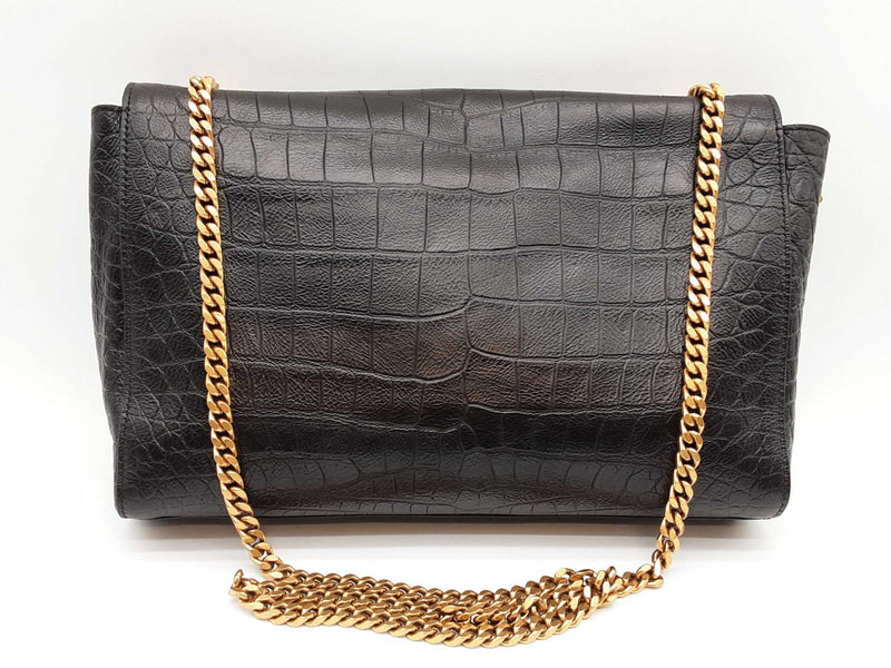 Saint Laurent Reversible Kate Croc Embossed Leather Shoulder Bag Sd1025llzxde