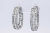 8.0cttw Diamond Inside Out Hoop Earrings 14k White Gold 8.6 Grams Eb0326lrxzdu