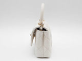 Chanel Coco Handle Micro White Leather Flap Crossbody Bag Sddo1125lczxde
