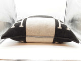 Hermes Avalon 70 Noir Black Ecru Beige Wool Blend Large Throw Pillow Do0326prxde