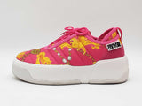 Versace Jeans Couture Fondo Ravewing Sneakers In Fuchsia Barocco Canvas Size 7 Fw0726crdu