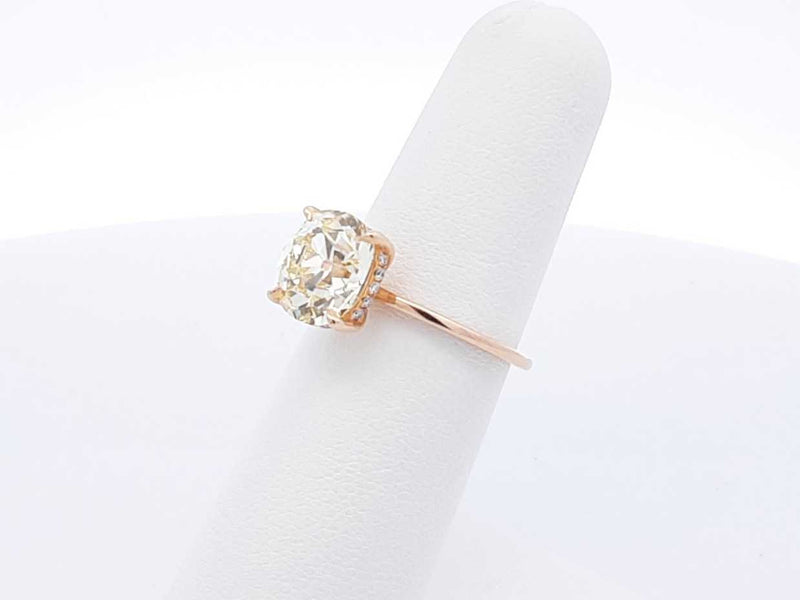 3.38 Cttw Old Mine Diamond & 14k Gold Ring & Cert 2.6 Grams Size 6 Fw0725rzxzdu