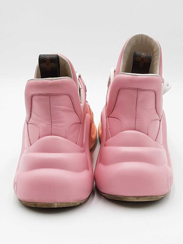 Louis Vuitton Archlight Pink Yellow Gradient Leather Sneakers Sz 37.5 Eb1125exdu