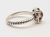 David Yurman Petite Albion Synthetic Morganite 0.925 Silver 3.4g Ring Size 7 Do0525lxzde