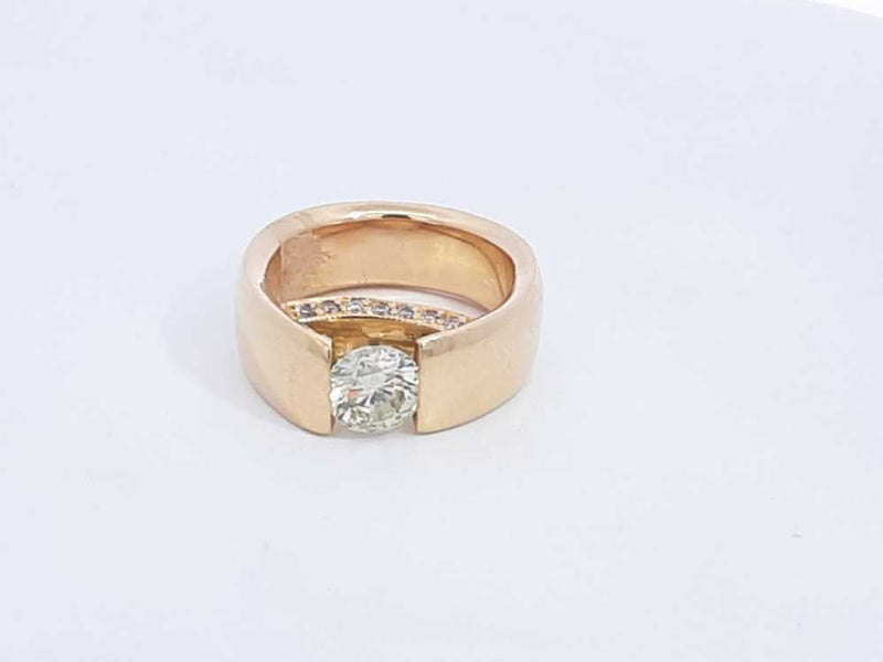 Diamond Approx. 1.14ctw Ring In 18k Yellow Gold 15.95 Grams Sz 4.5 Eb1023oxxzsa