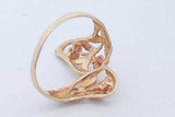 14k Yellow Gold Rose Filigree Ring 3.1 Grams Size 8.75 Eb0626lexde