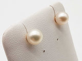 White Pearls 14k Yellow Gold 1.7g Stud Earrings Do0526llrde