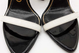 Tom Ford Black & White Patent Leather Padlock Pointy Sandals Sz 36.5 Eb1225oxzde