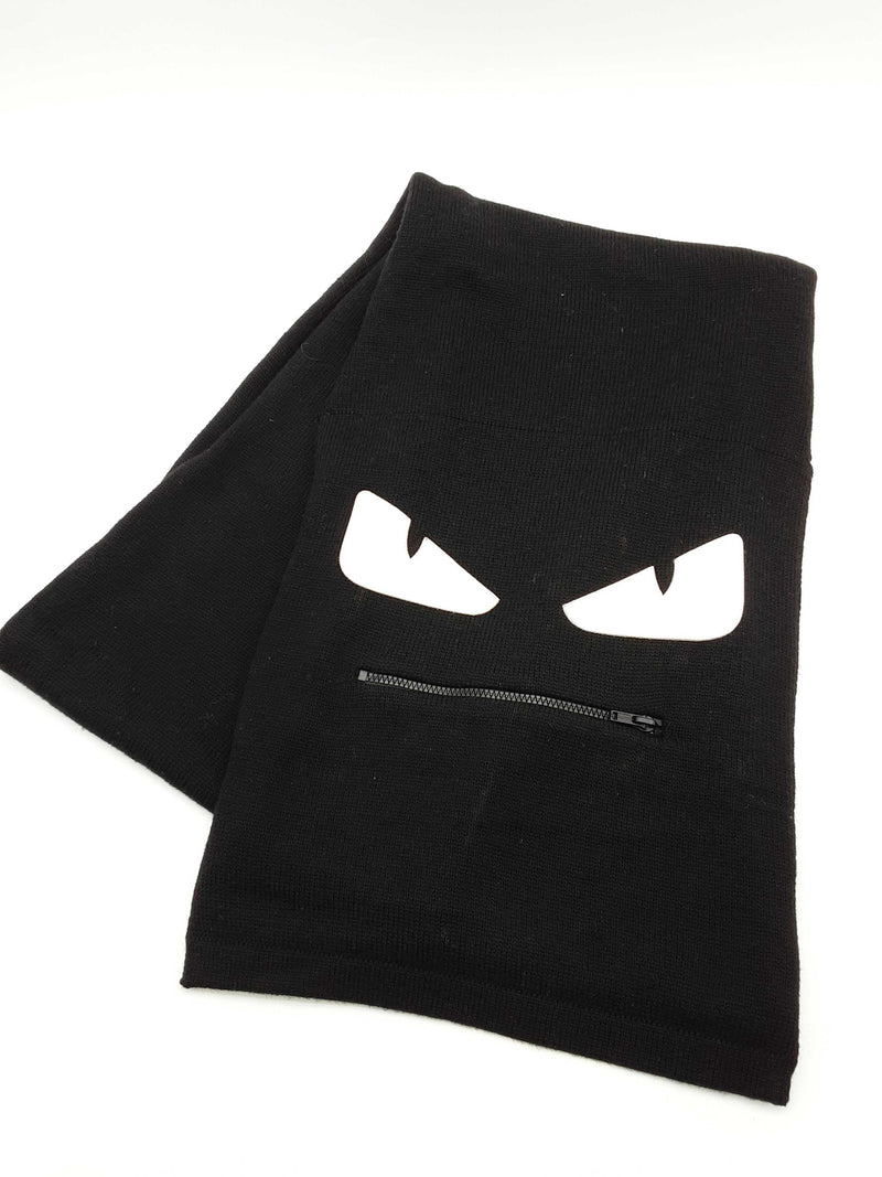 Fendi Monster Black Wool Scarf Do1025oxzde
