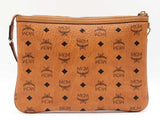 Mcm Liz Shopper Tote Pouch In Cognac Visetos Coated Canvas Fw0426lrzdu