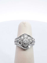 14k White Gold 2.92ctw Diamond Ring Size 6.5, 8.39 Grams Hs0124rxzsa