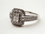 Approx 0.1 Ctw Diamonds 10k White Gold 3.3g Ring Size 9.5 Do1124srde