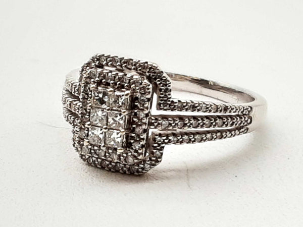 Approx 0.1 Ctw Diamonds 10k White Gold 3.3g Ring Size 9.5 Do1124srde